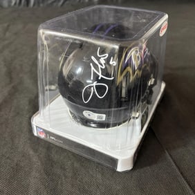 Joe Flacco Sig Mini Helmet, Beckett COA