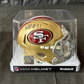 49ers Renardo Green Sig Mini Helmet Beckett Coa