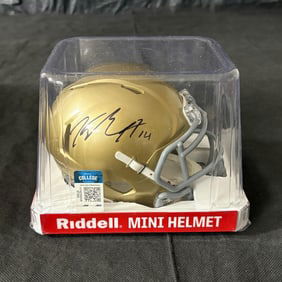 Notre Dame Kyle Hamilton Sig Mini Helmet Beckett