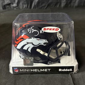 Ed McCaffrey Sig Mini Helmet Beckett COA