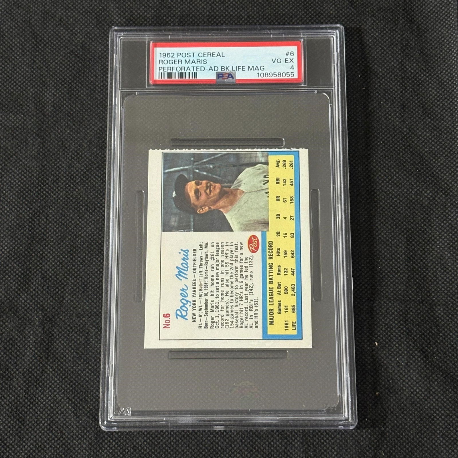 PSA 4 Roger Maris Life Magazine 1962 Post (1 of 2)