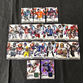 Topps Inception Football Card lot, Relic Cards +
