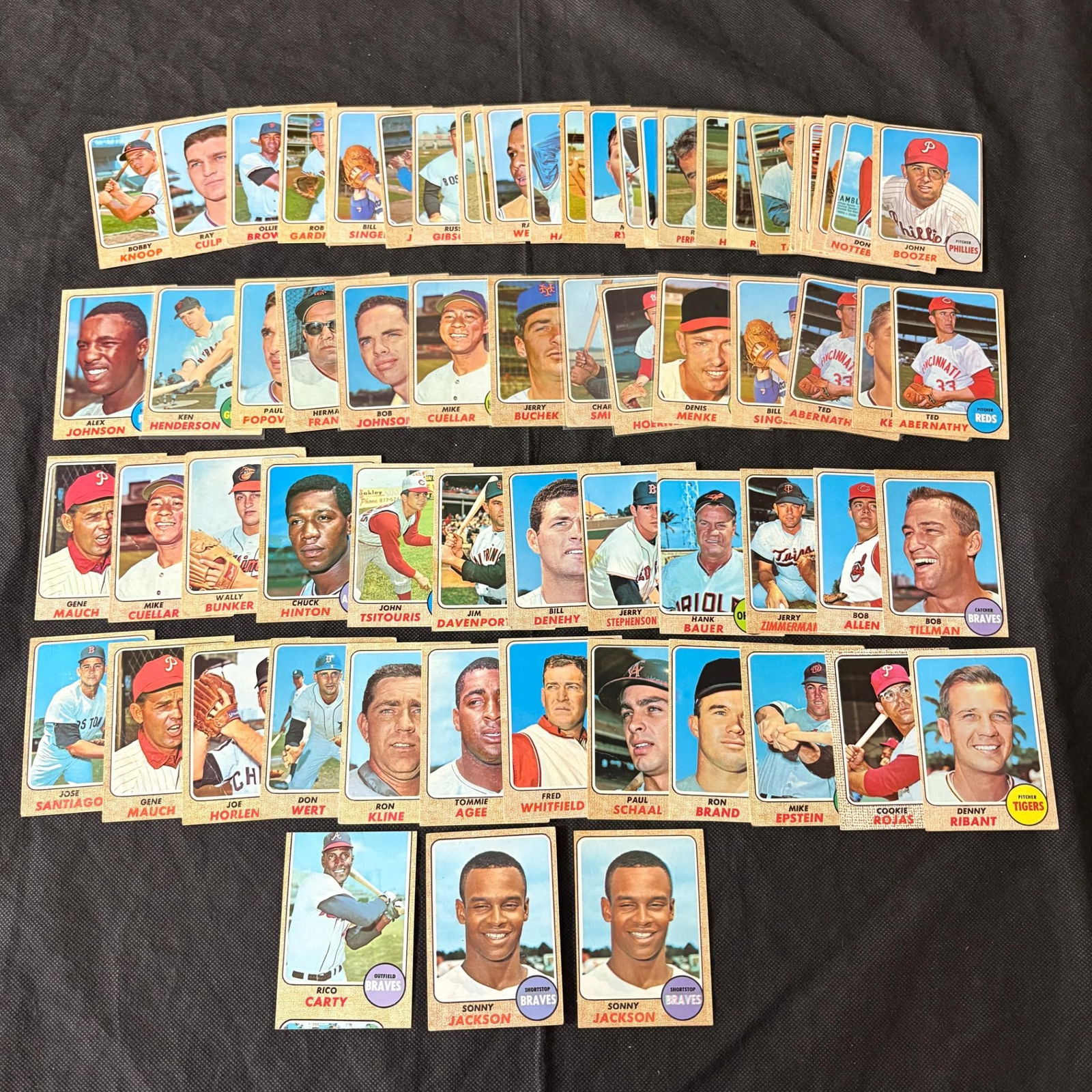 1968 Topps Baseball Card lot, Sonny Jackson Error (1 of 6)