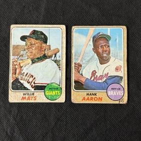 Willie Mayes, Hank Aaron 1968 Topps