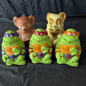 1991 TMNT Cookie Jars, +