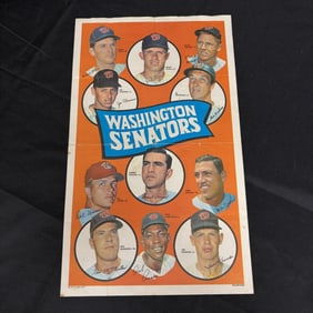 Vintage Topps Washington Senators Poster