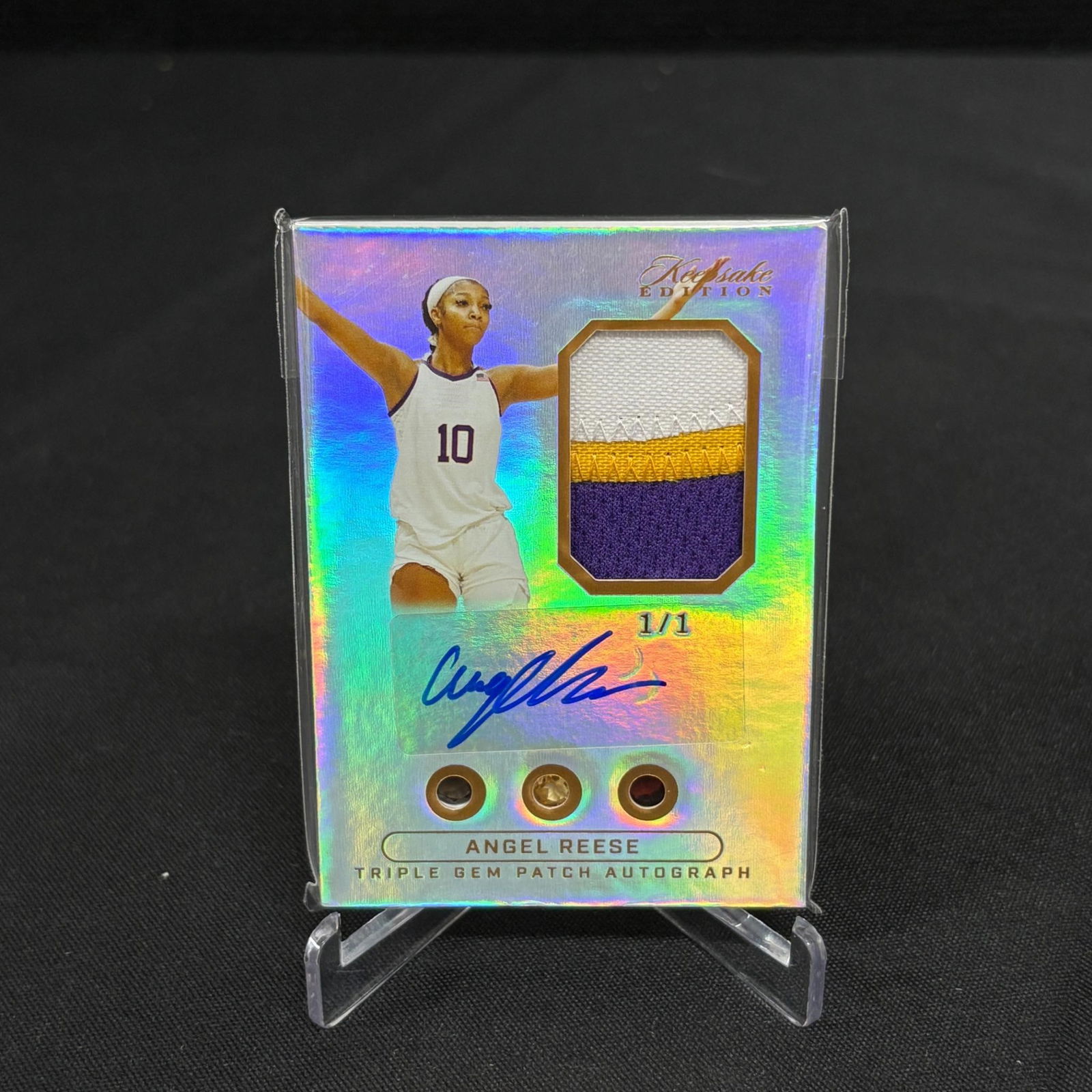 Angle Reese 1 of 1 Triple Gem Patch Auto Card (1 of 3)