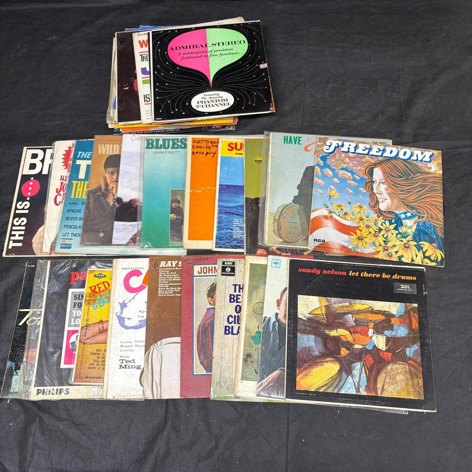 Mix lot of Records: Includes Sandy Nelson, Freedom, Cillia Black, Blues + Please message us if you would like us to check an album in this lot, or if you would like an in-person, or virtual viewing. We noticed putting th