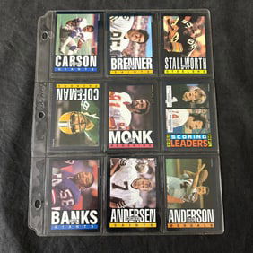 SHEET OF 9 1985 TOPPS HOF & STAR FOOTBALL CARDS