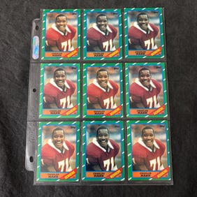 SHEET OF 9 1986 TOPPS CHARLES MANN ROOKIE CARDS