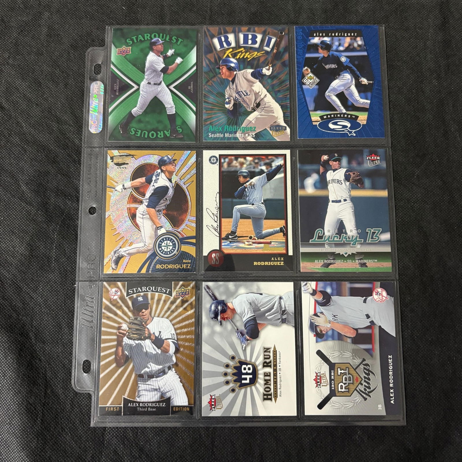 SHEET OF 9 ALEX RODRIGUEZ CARDS (1 of 2)