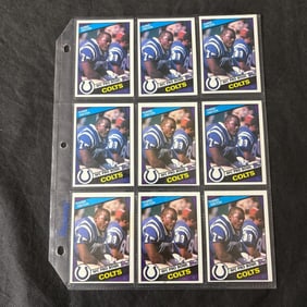 SHEET OF 9 1984 TOPPS CHRIS HINTON ROOKIE CARDS