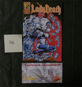 Lady Death Wizard 1/2 Comic w/ COA