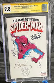 Stan Lee Signed, Ramos Sign & Color Sketch Comic