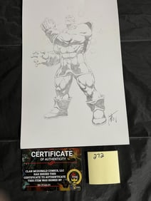 Jim Starlin Signed Original Thanos Sketch