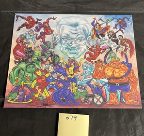 Stan Lee Marvel Print Signed
