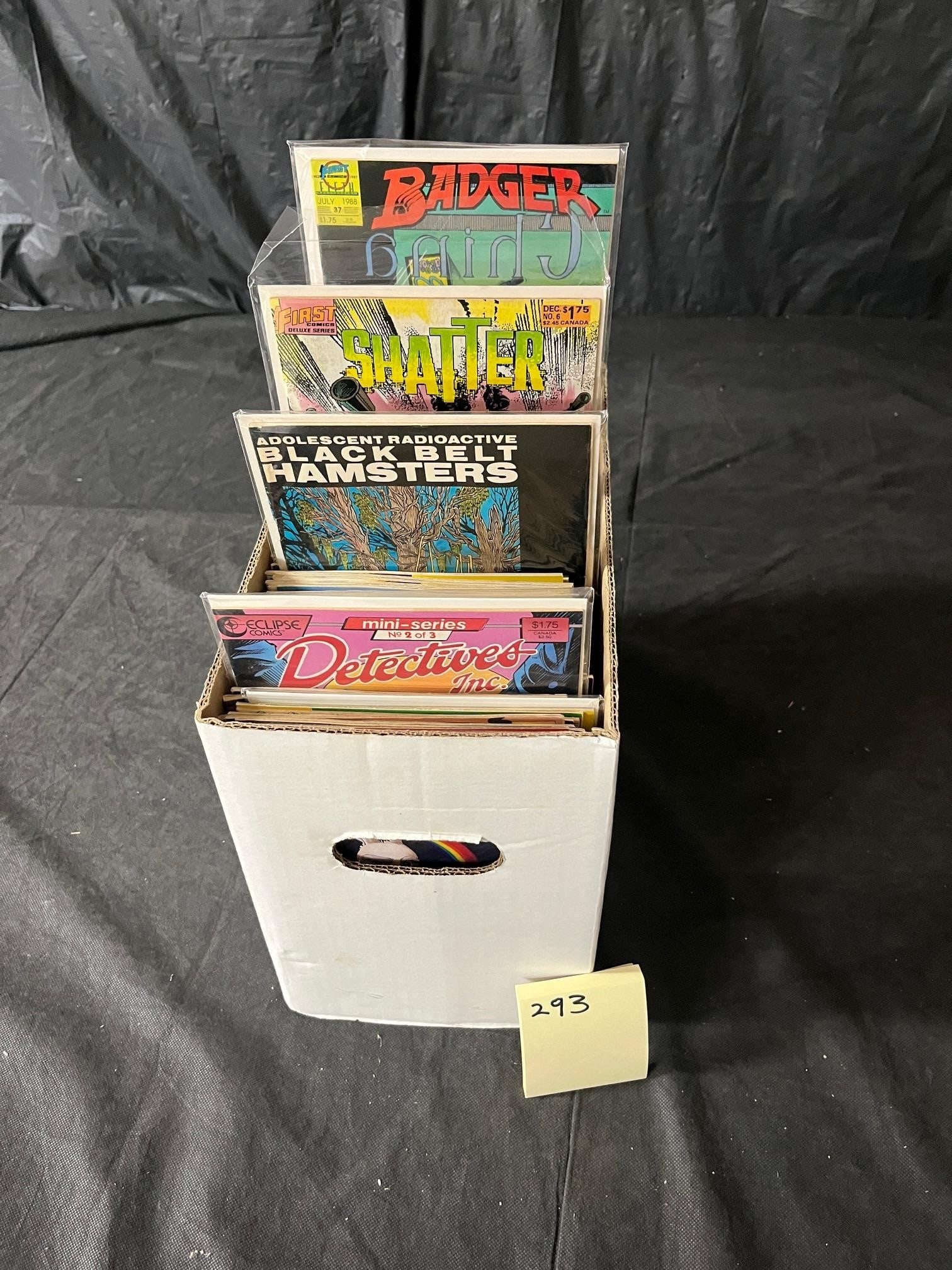Short Box Mix of Indy Publisher Comics: Please look at pictures carefully to determine what you believe are the condition of each lot. We offer in person or virtual previews and we can take additional pictures, or answer questions about any