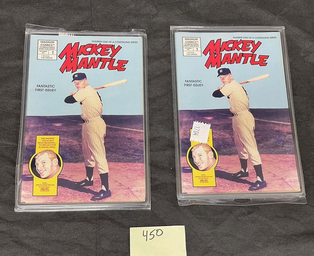Mickey Mantle Comics Still Sealed: NIB. Still sealed in the manufacture's plastic. Please look at pictures carefully to determine what you believe are the condition of each lot. We offer in person or virtual previews and we can take ad