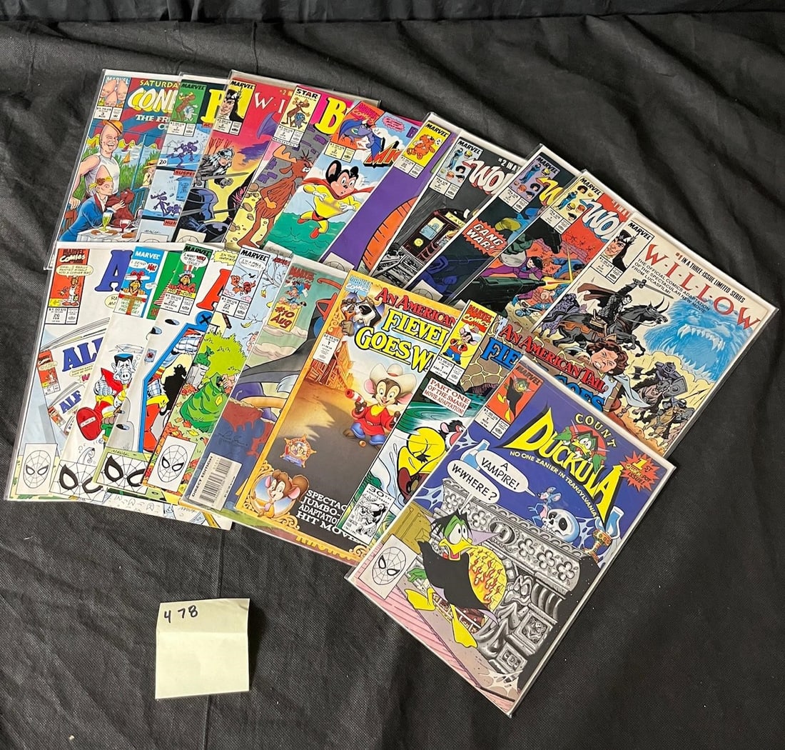Marvel Modern Age Cartoon Comics w/Count Duckula 1: Please look at pictures carefully to determine what you believe are the condition of each lot. We offer in person or virtual previews and we can take additional pictures, or answer questions about any