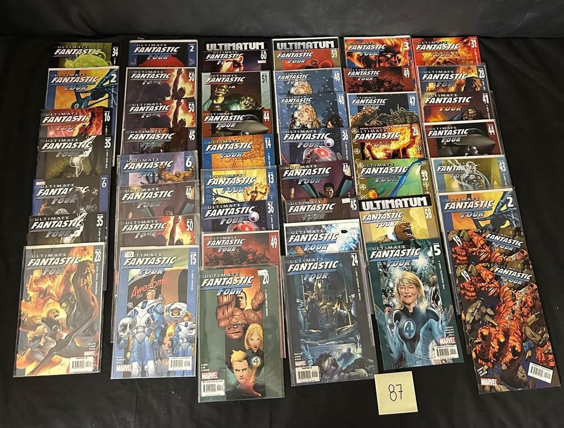 Ultimate Fantastic Four Comic Books: We offer in person or virtual previews of auction lots up until the day before the auction. All items are sold as is. Please look at pictures carefully to determine what you believe are the condition 