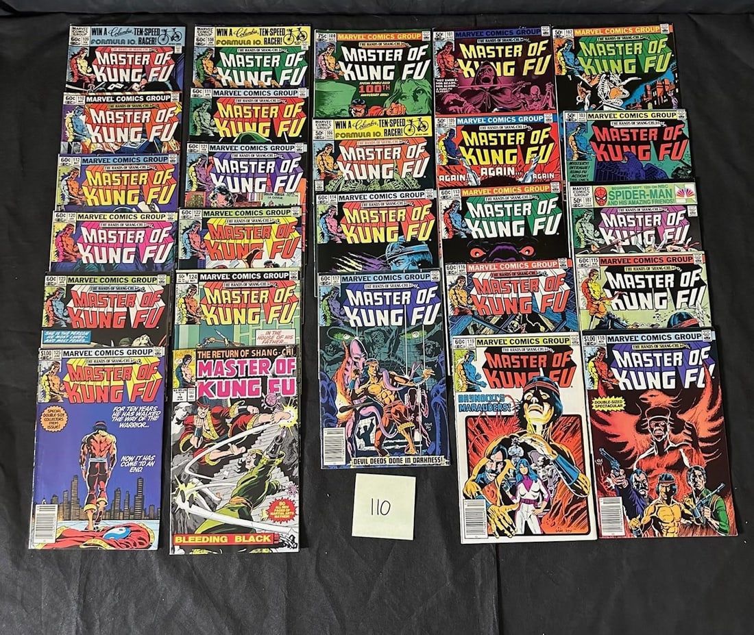Master of Kung Fu Higher Number Marvel Comics: We offer in person or virtual previews of auction lots up until the day before the auction. All items are sold as is. Please look at pictures carefully to determine what you believe are the condition 