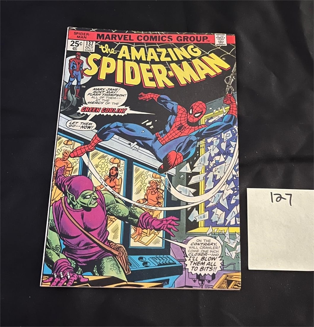 Amazing Spider-man 137 Marvel Bronze Age Comic: We offer in person or virtual previews of auction lots up until the day before the auction. All items are sold as is. Please look at pictures carefully to determine what you believe are the condition 