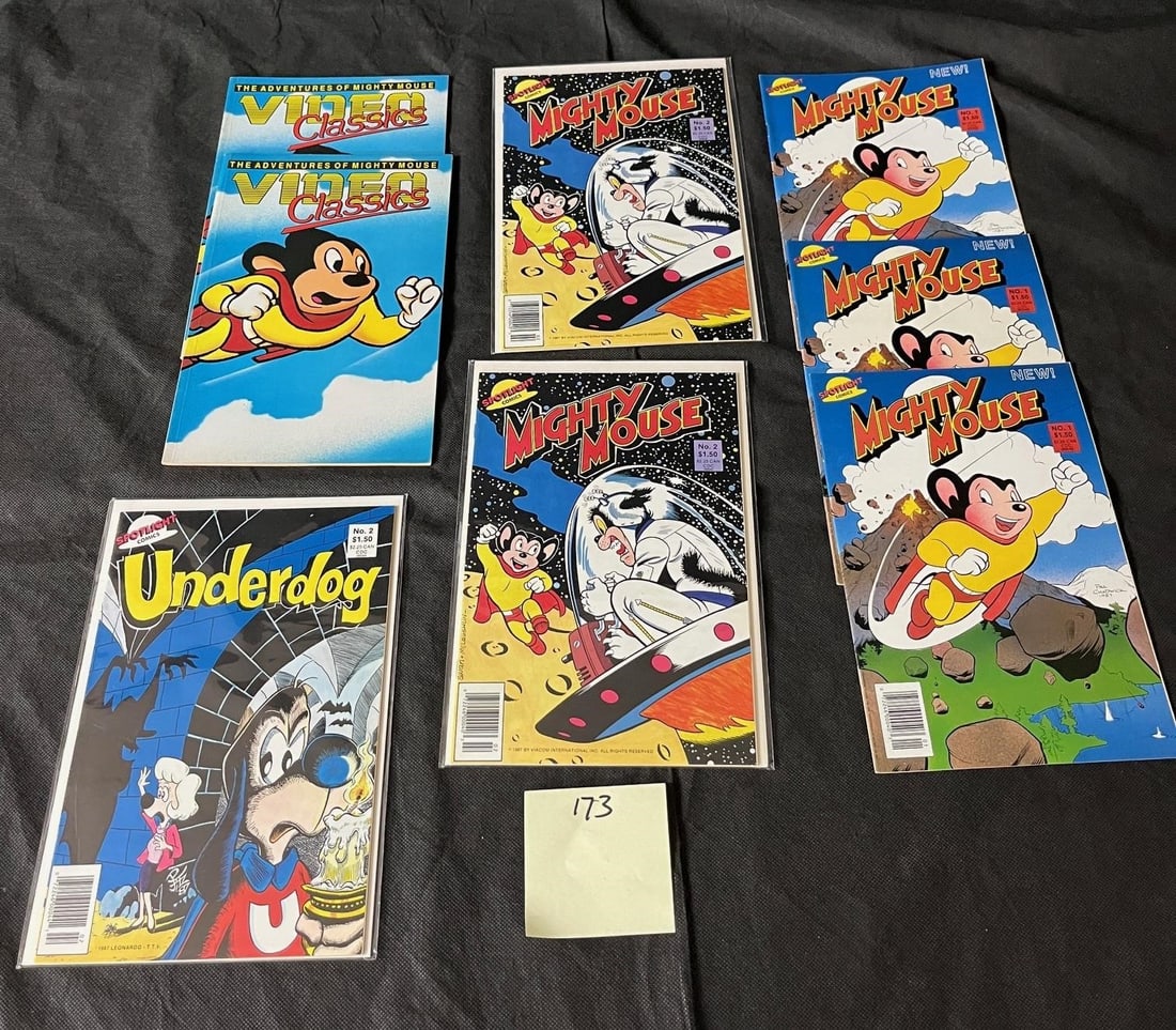 Mighty Mouse & Underdog Copper Age Comic Books: We offer in person or virtual previews of auction lots up until the day before the auction. All items are sold as is. Please look at pictures carefully to determine what you believe are the condition