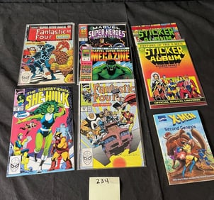 Mix of Marvel Comics w/ Unused Sticker Albums