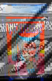 Wolverine Limited Series 1 CGC 9.6: We offer in person or virtual previews of auction lots up until the day before the auction. All items are sold as is. Please look at pictures carefully to determine what you believe are the condition