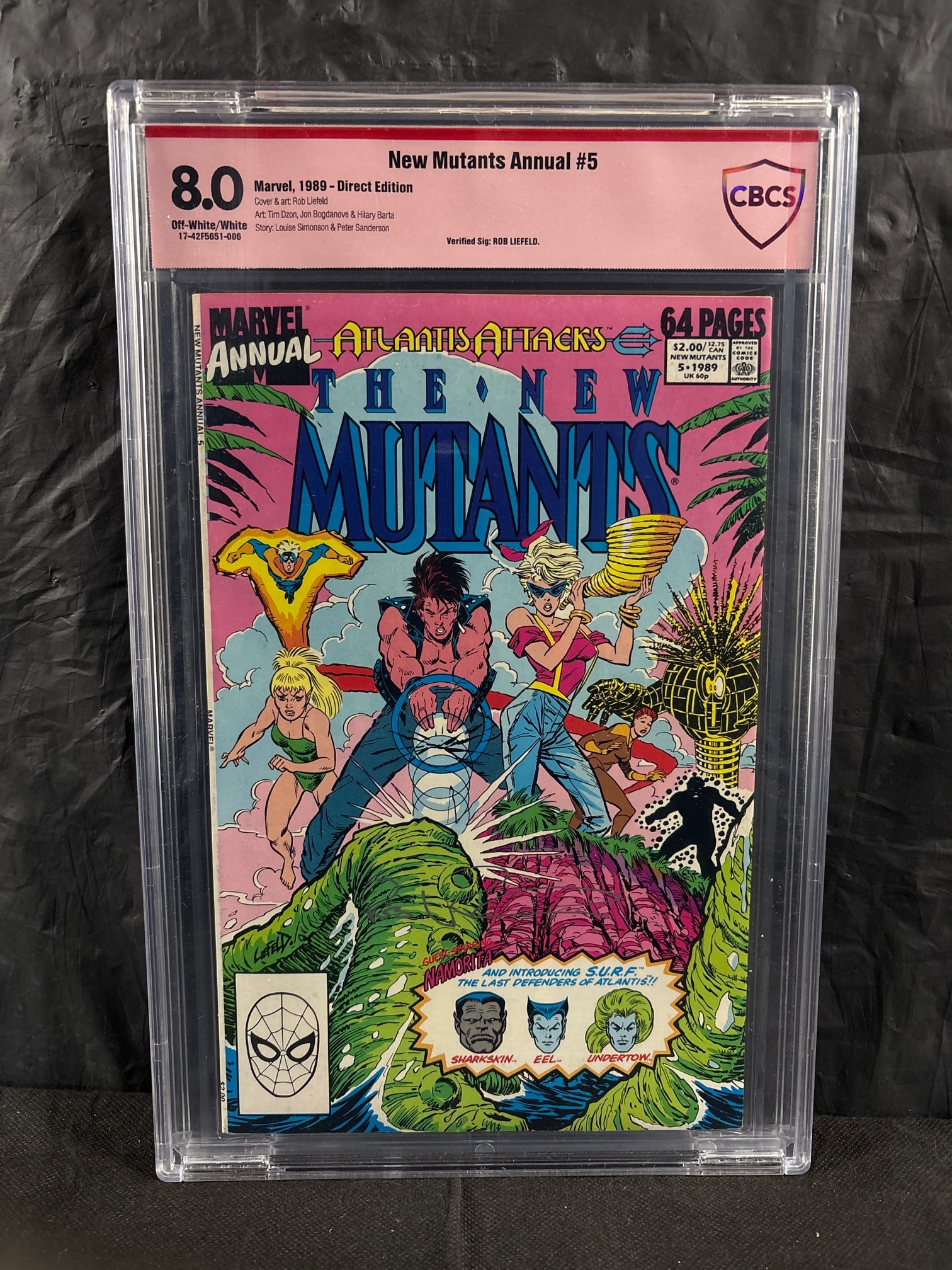 Rob Liefeld Signed New Mutants Annual 5 Comic Book CBCS 8.5 & Verified! (1 of 1)