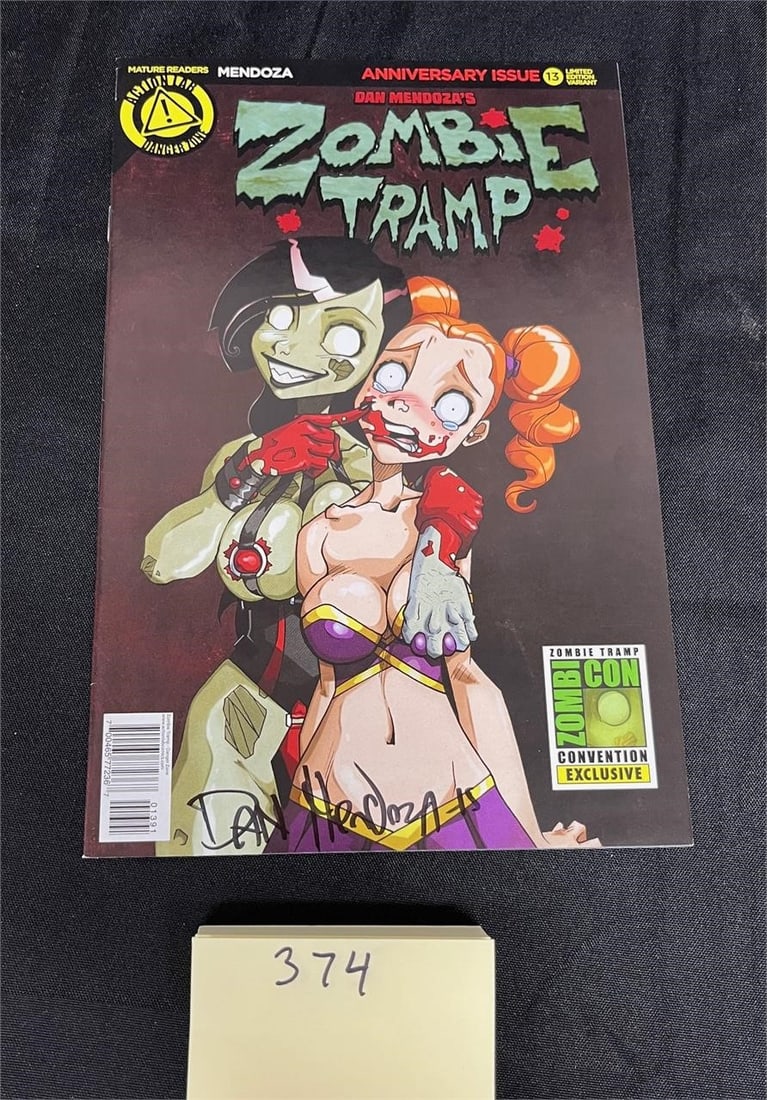Dan Mendoza Signed Zombie Tramp Zombie Con Exl.: Zombie Tramp 13 Zombie Con Exclusive Cover, Signed by Dan Mendoza. We offer in person or virtual previews of auction lots up until the day before the auction. All items are sold as is. Please look at 