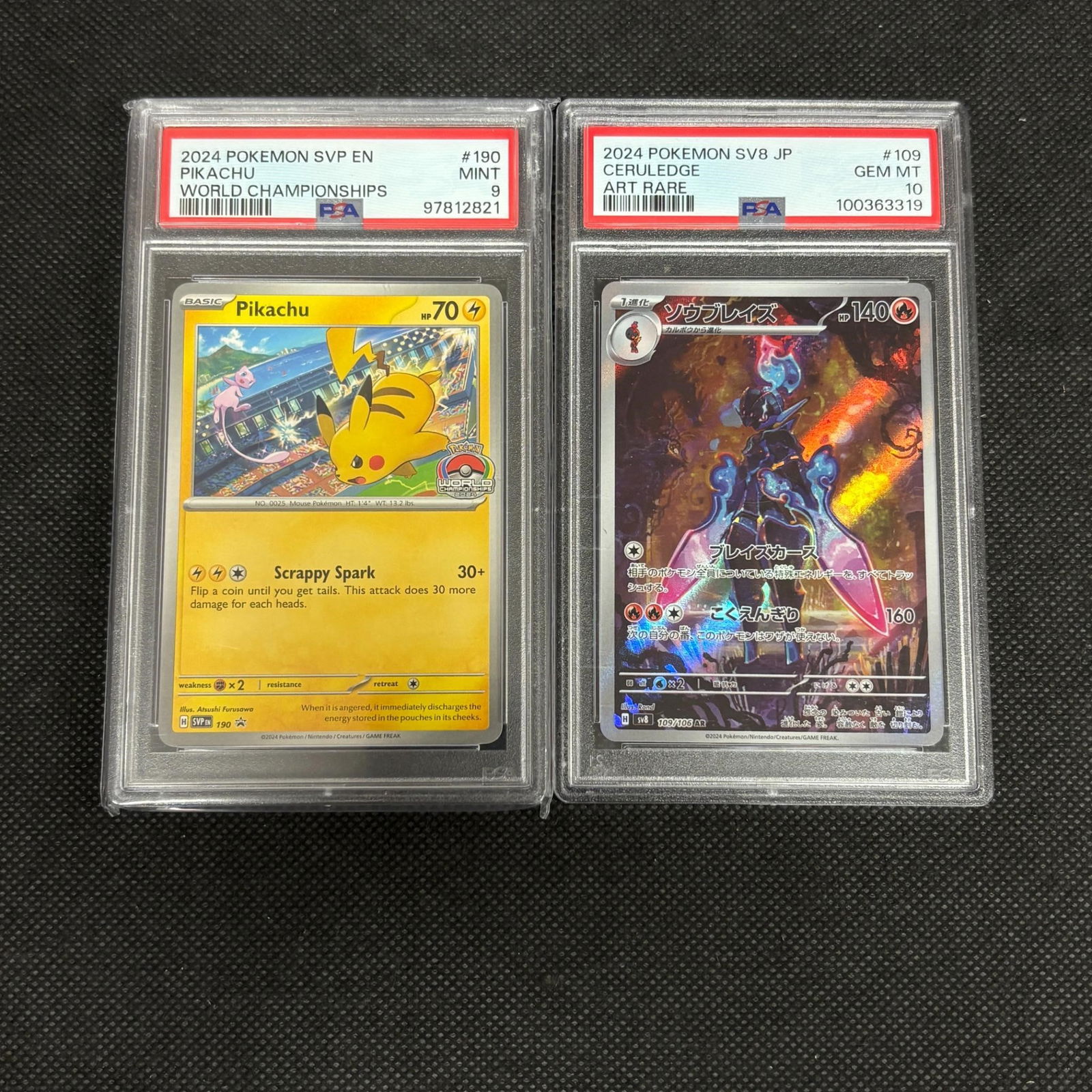 PSA Graded Pokemon Cards, Pikachu, Ceruledge (1 of 2)