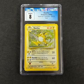 CGC 8 Raichu Base Set Holo