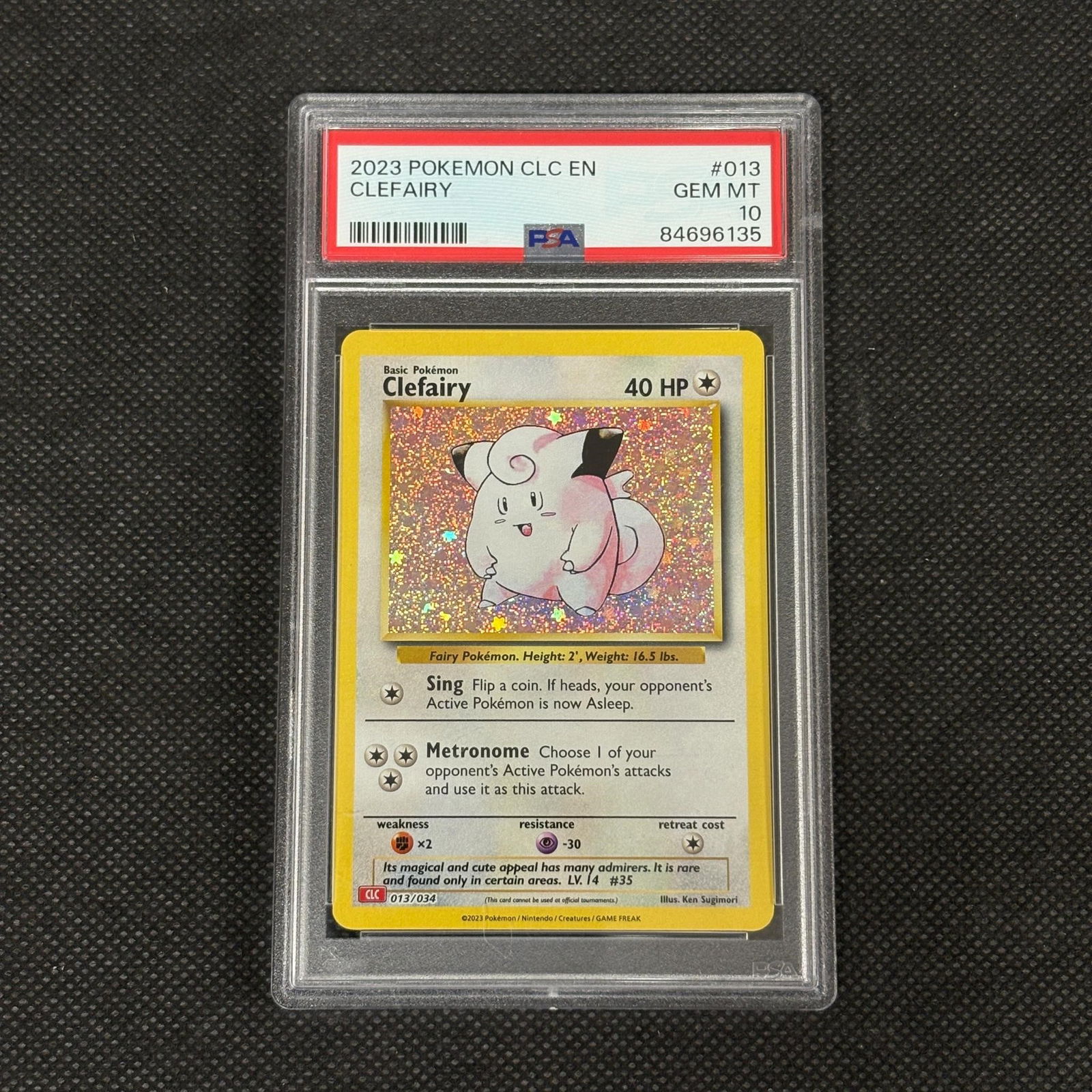 PSA 10 Clefairy Classic Collection Holo: PSA 10 Clefairy #13 Classic Collection English Holo Pokemon Card. We offer in person or virtual previews of auction lots up until the day before the auction. All items are sold as is. Please look at p