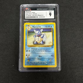 CGC 9 Wartortle W Stamp Top Deck Mag Promo
