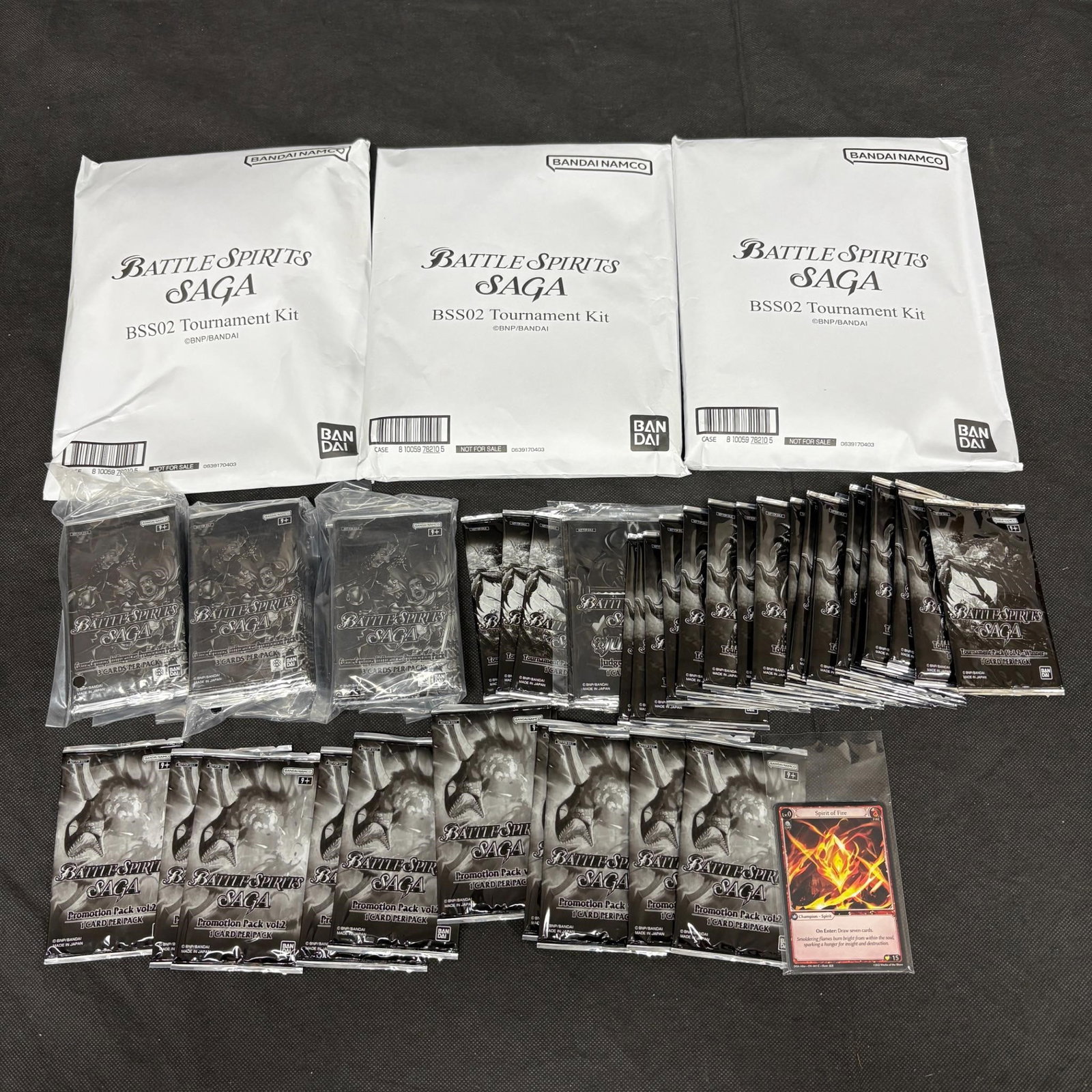 Battle Spirits Promo and Tournament Packs: Large lot of Battle Sprits Promotional Packs, Tournament Packs, and Sealed Battle Spirits Saga Tournament Kits. We offer in person or virtual previews of auction lots up until the day before the aucti