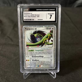 CGC 7 Rayquaza EX Vintage Promo, German POP 1