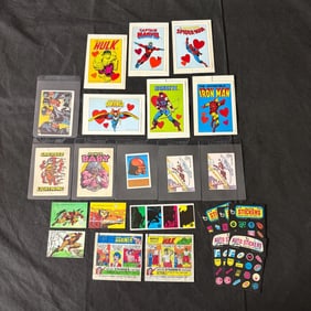 Vintage Marvel Stickers, Cards, Valentines Cards