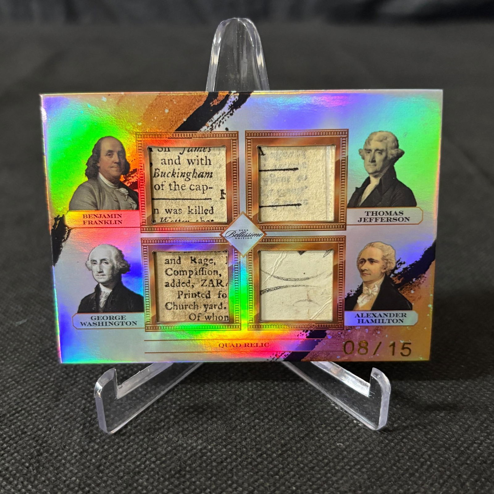 Franklin, Washington, + + Quad Relic Card #/15 (1 of 2)