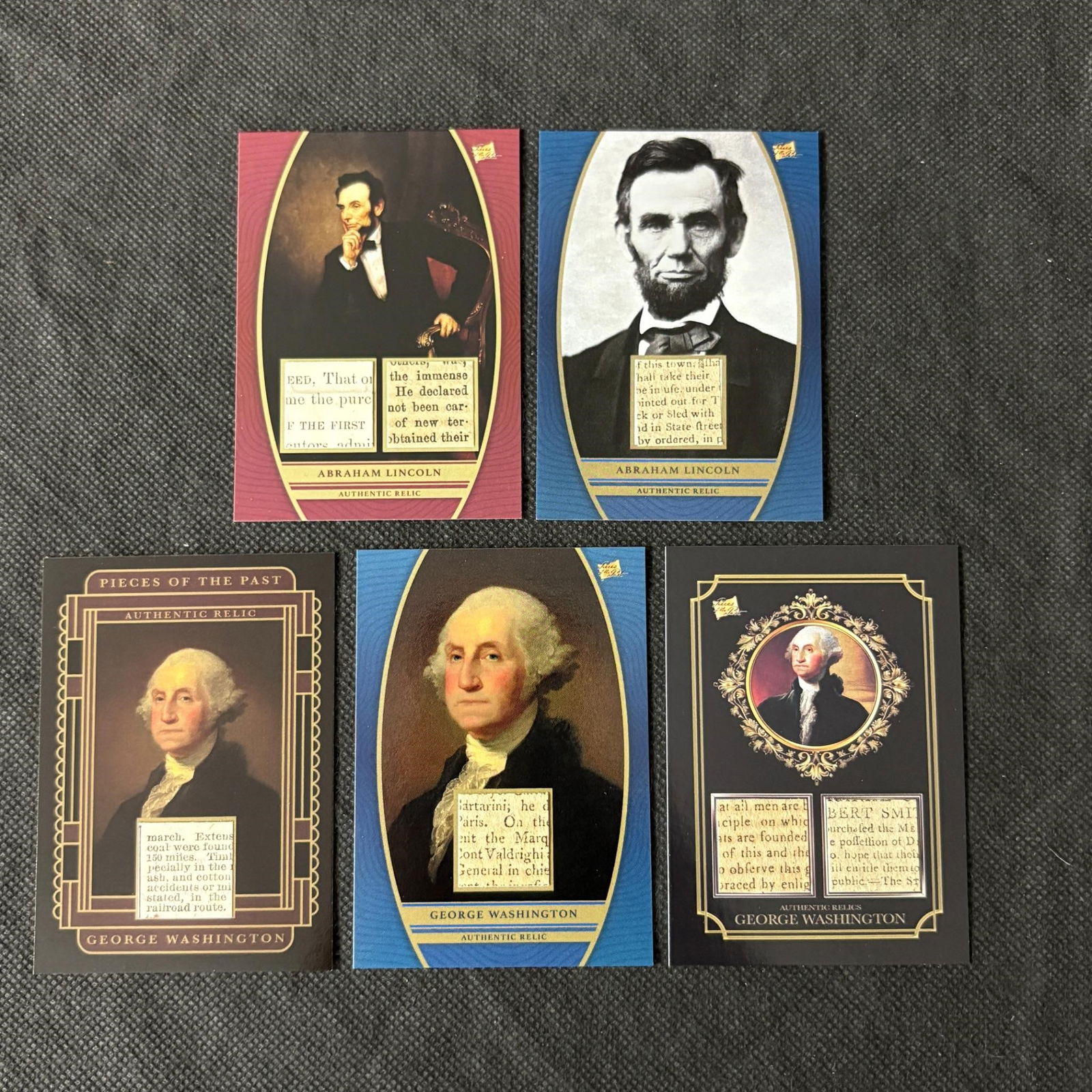Washington, Lincoln Relic Cards (1 of 2)