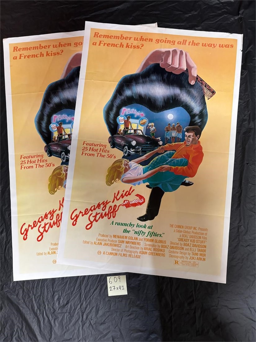 Greasy Kid Stuff Original Movie Posters: Dimensions: 41x27. We offer in person or virtual previews of auction lots up until the day before the auction. All items are sold as is. Please look at pictures carefully to determine what you believe