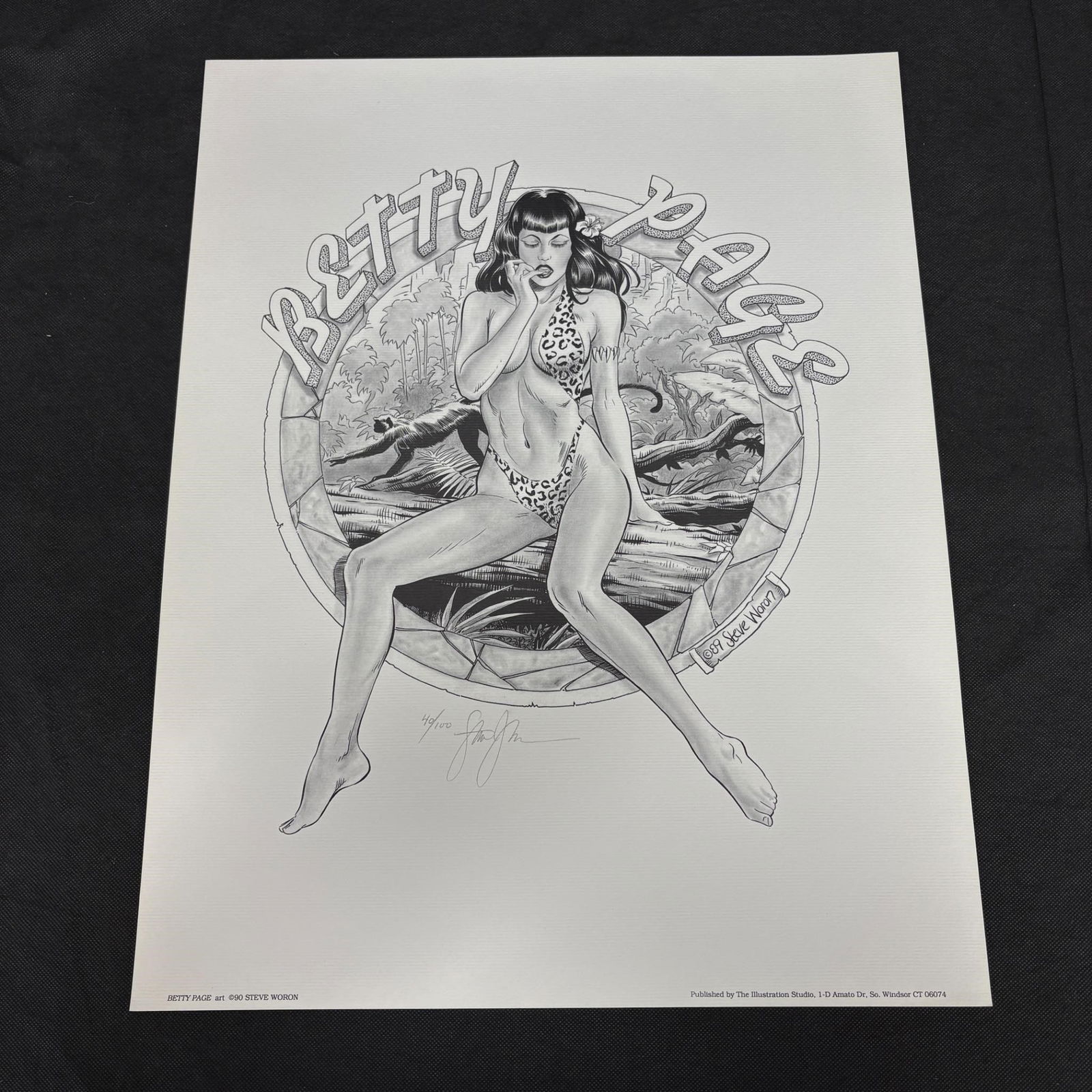 Steve Woron Signed Betty Page Art Print #/100 (1 of 3)