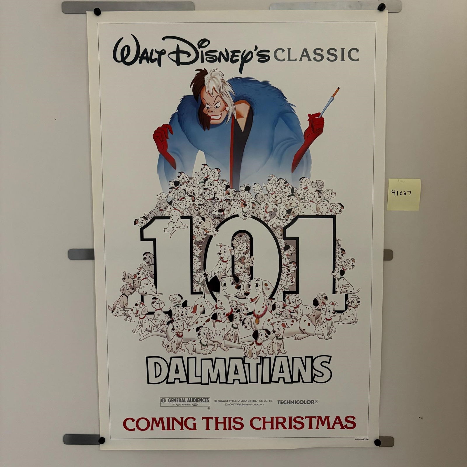 101 Dalmatians 1985 Rerelease Movie Poster (1 of 1)