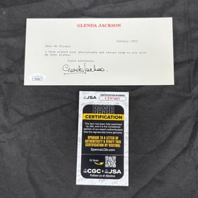 Glenda Jackson Signed Letter, JSA COA