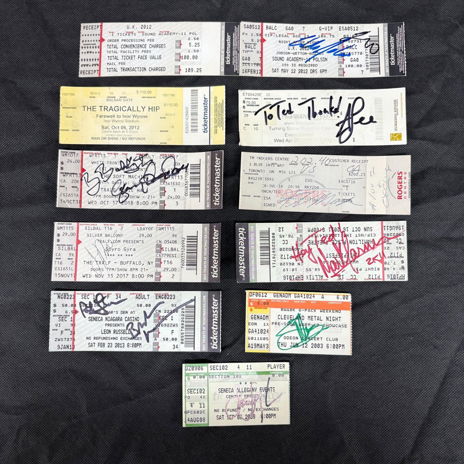 Large lot of Signed Concert Tickets (1 of 4)
