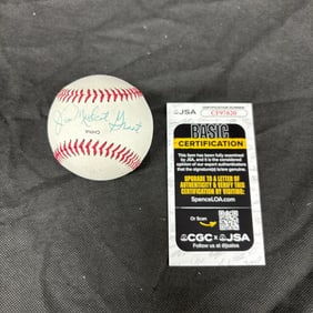 Jim Mudcat Grant Signed Baseball, JSA COA