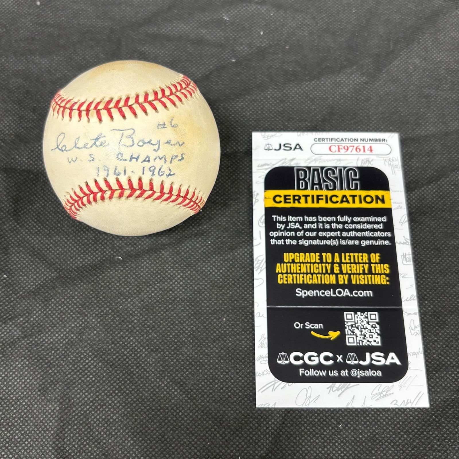 Clete Boyer Signed Baseball, JSA COA (1 of 3)