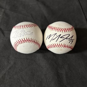 Mets Players Jorge Toca, Mike Jacobs Sig Baseballs