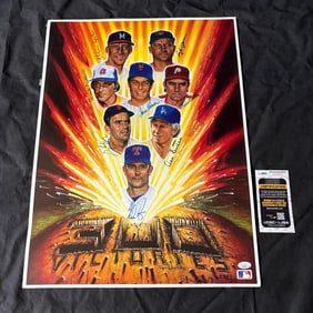 Baseball Legends Sig Poster, Nolan Ryan + JSA COA