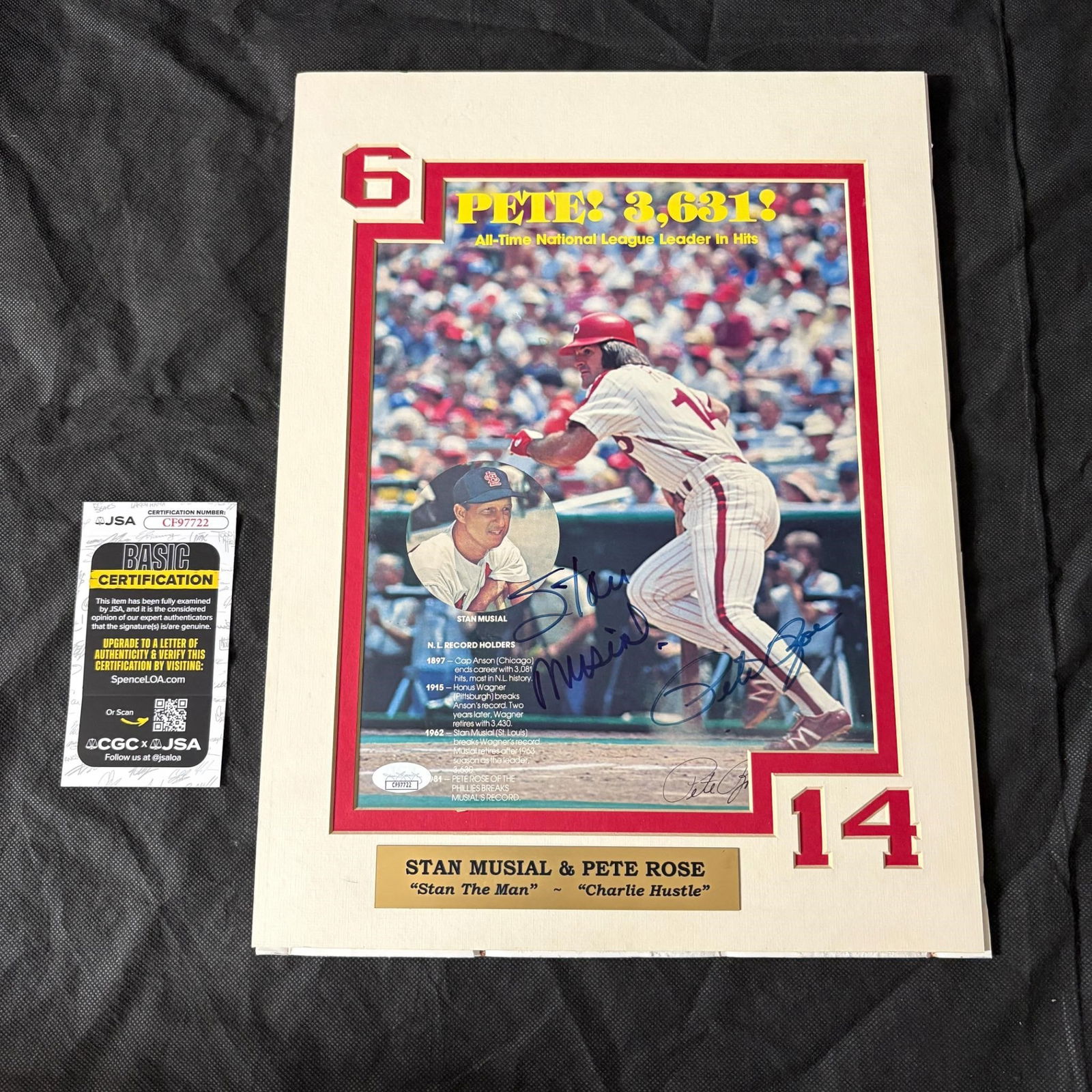 Pete Rose, Stan Musial Sig Magazine Cover, JSA COA (1 of 3)
